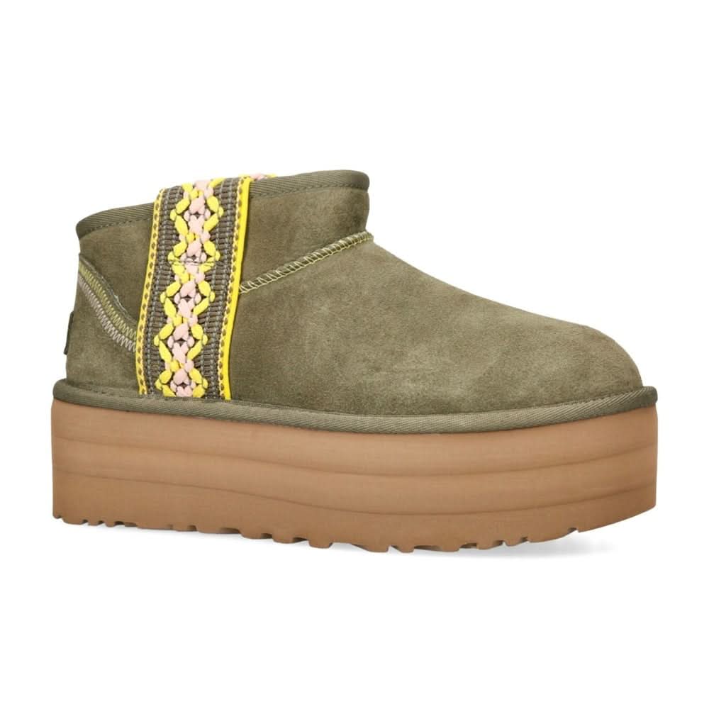 UGG Classic Ultra Mini Braid Boots 'Green' - kickpit