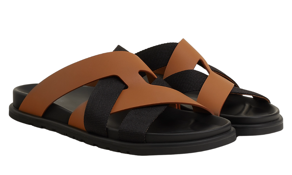 Hermes Kazimir Sandal "Natural / Black"