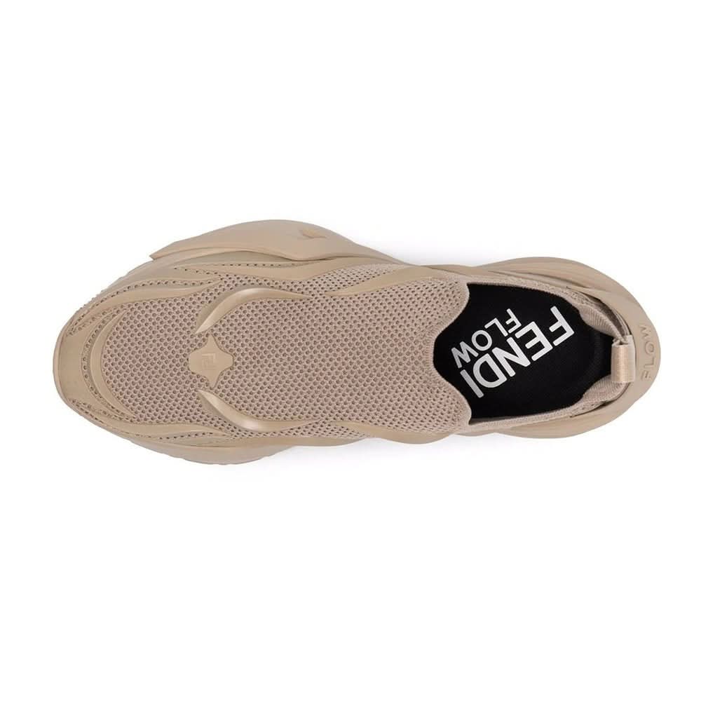 Fendi Flow - Beige Mesh Running Sneakers - kickpit