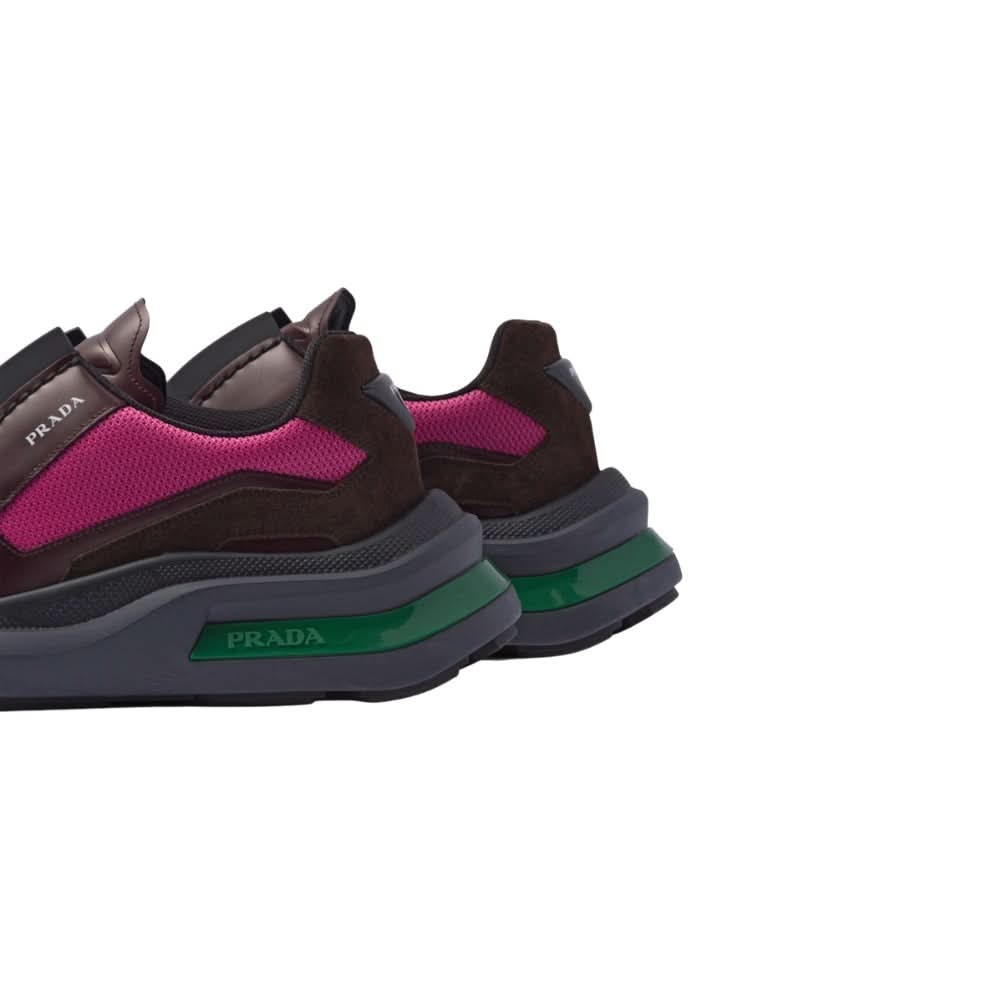 Prada Brown Systeme Leather Trainers - kickpit