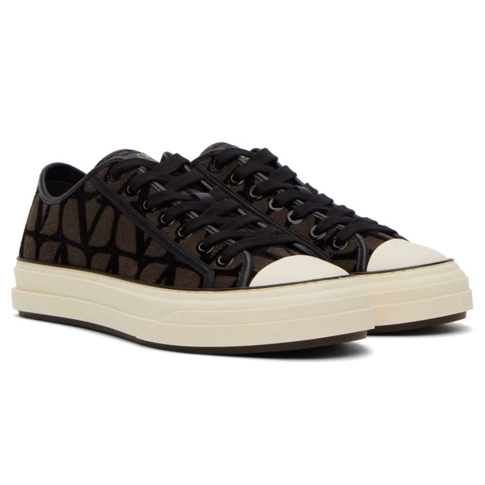 Valentino Garavani Brown Iconographe Totaloop Sneakers - kickpit