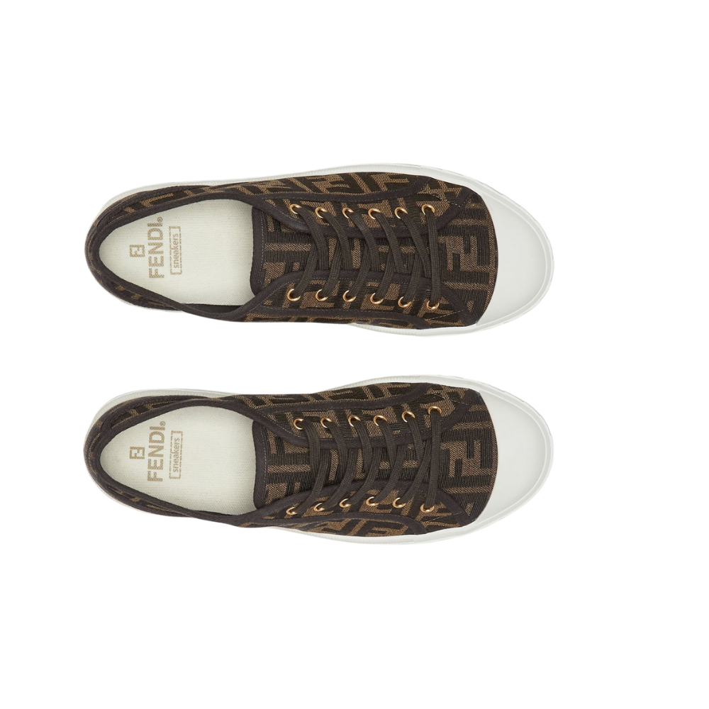 Fendi Domino Brown Fabric low-Tops - kickpit