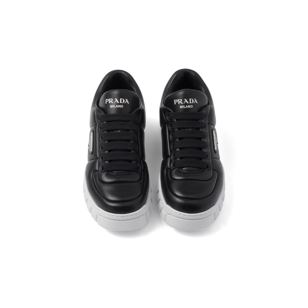 Prada padded leather sneakers 'Black' - kickpit