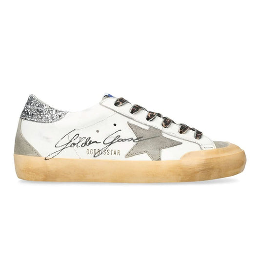 Golden Goose Wmns Superstar Penstar Classic 'White Silver Glitter' - kickpit