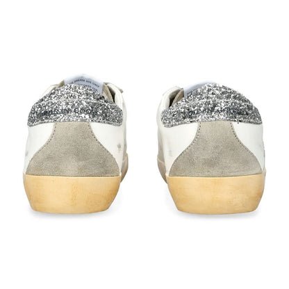 Golden Goose Wmns Superstar Penstar Classic 'White Silver Glitter' - kickpit