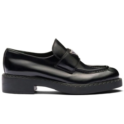 Prada Chocolate brushed leather loafers - kickpit