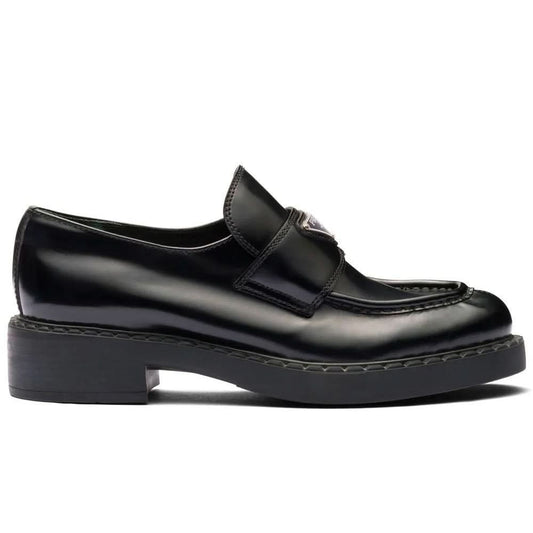 Prada Chocolate brushed leather loafers - kickpit