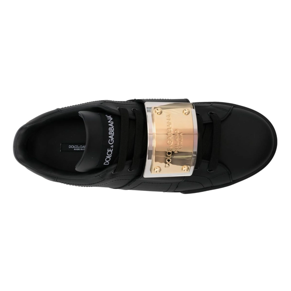 DOLCE & GABBANA  Leather Portofino Buckle "Black"