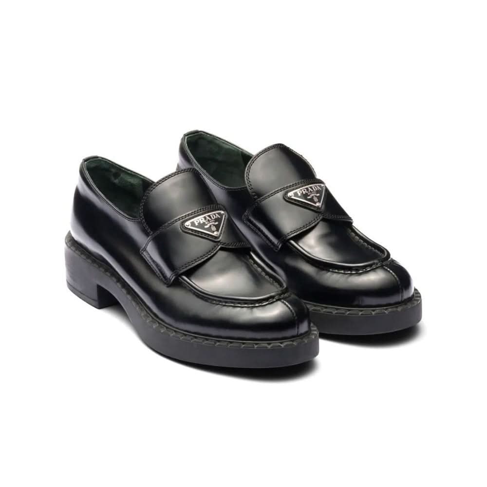 Prada Chocolate brushed leather loafers - kickpit