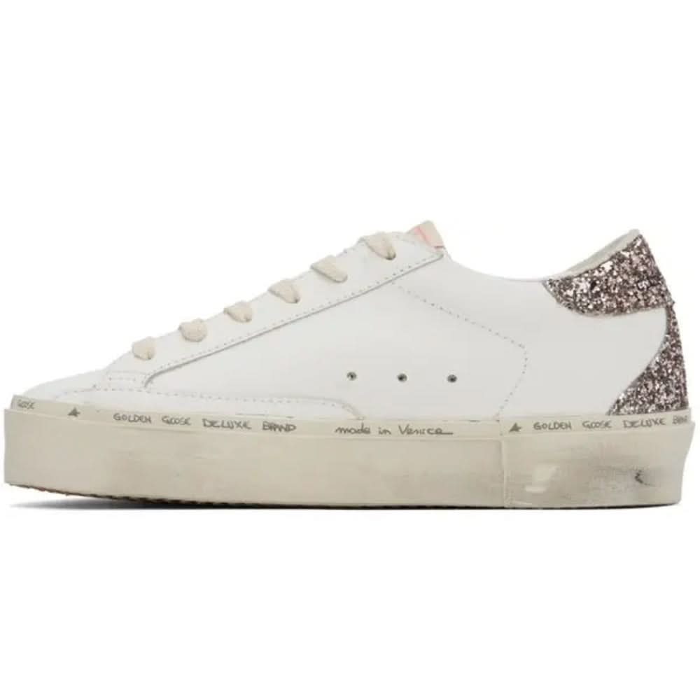 Golden Goose Hi Star 'White Antique Pink Glitter' - kickpit