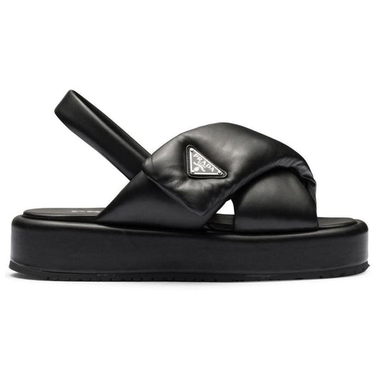 Prada triangle-logo padded sandals "Black" - kickpit
