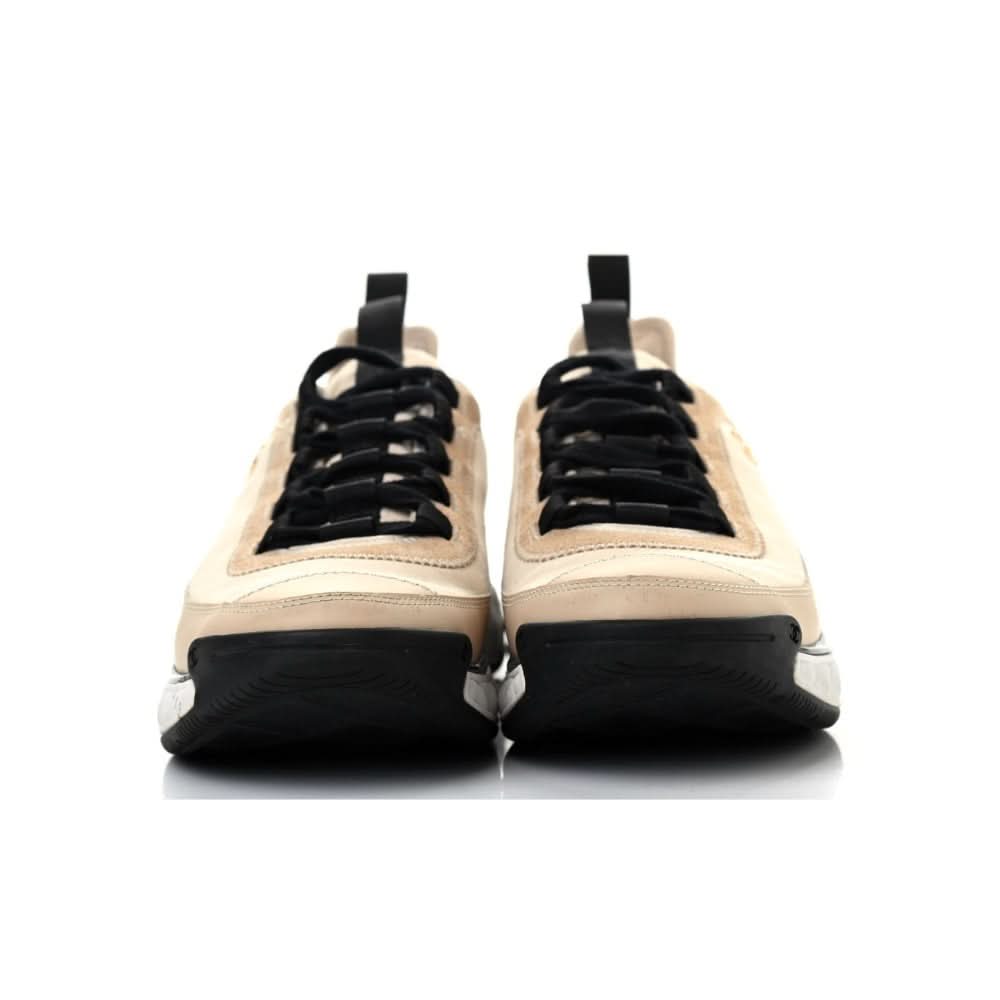 Chanel Velvet Calfskin & Mixed Fibers Sneaker 'Beige' - kickpit