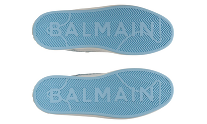 Balmain B-Court Flip sneakers in monogrammed denim "Navy"