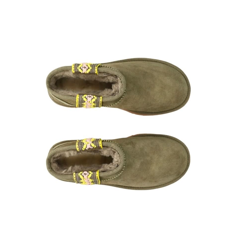 UGG Classic Ultra Mini Braid Boots 'Green' - kickpit