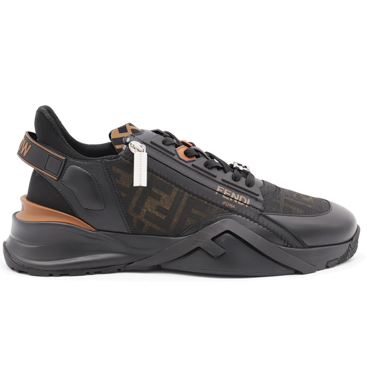 FENDI black leather flow sneakers - kickpit