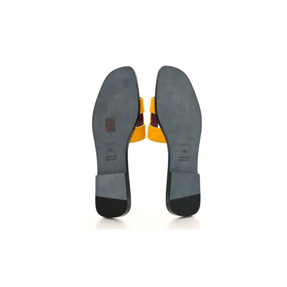 HERMES Suede Goatskin Oran Sandals Jaune Topaze - kickpit