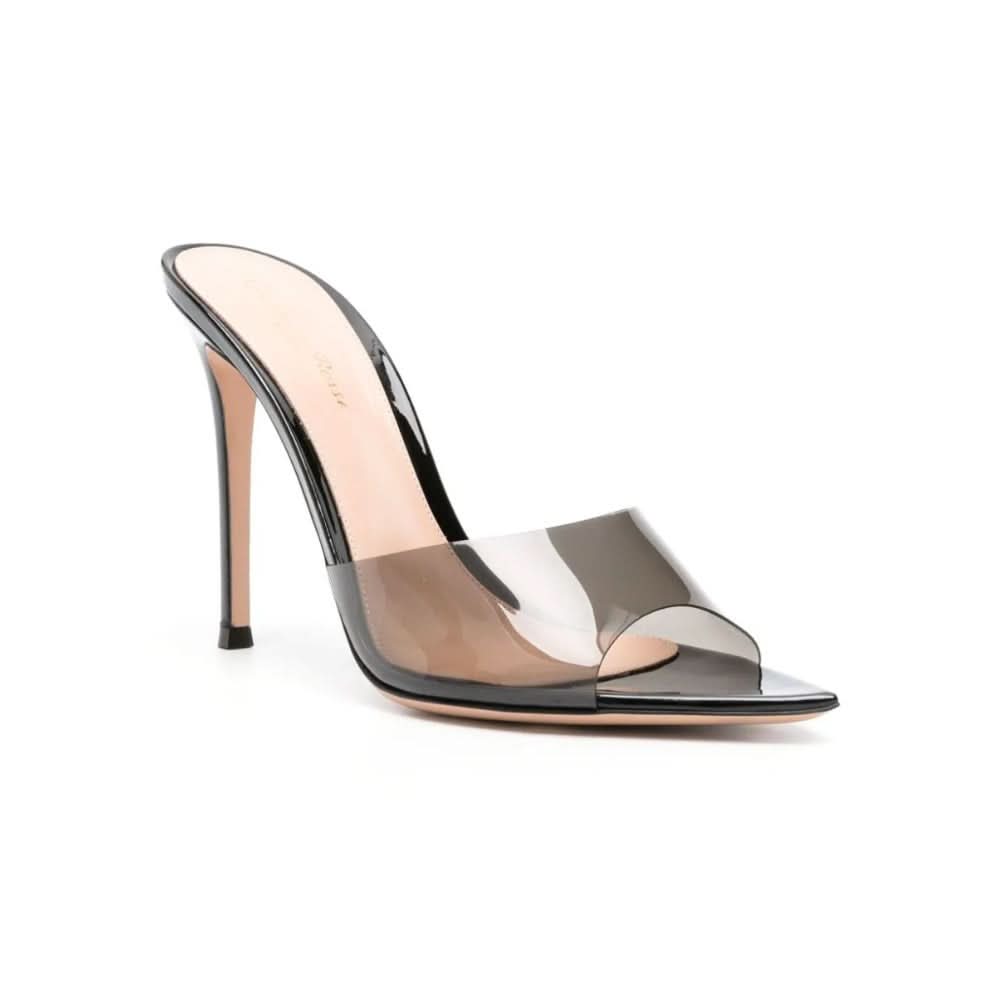 Gianvito Rossi Elle 85mm point-toe mules "Black" - kickpit
