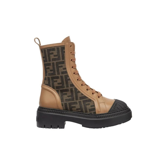 Fendi Wmns FF Motif Domino Biker Boot 'Beige' - kickpit