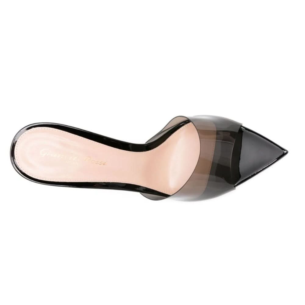 Gianvito Rossi Elle 85mm point-toe mules "Black" - kickpit