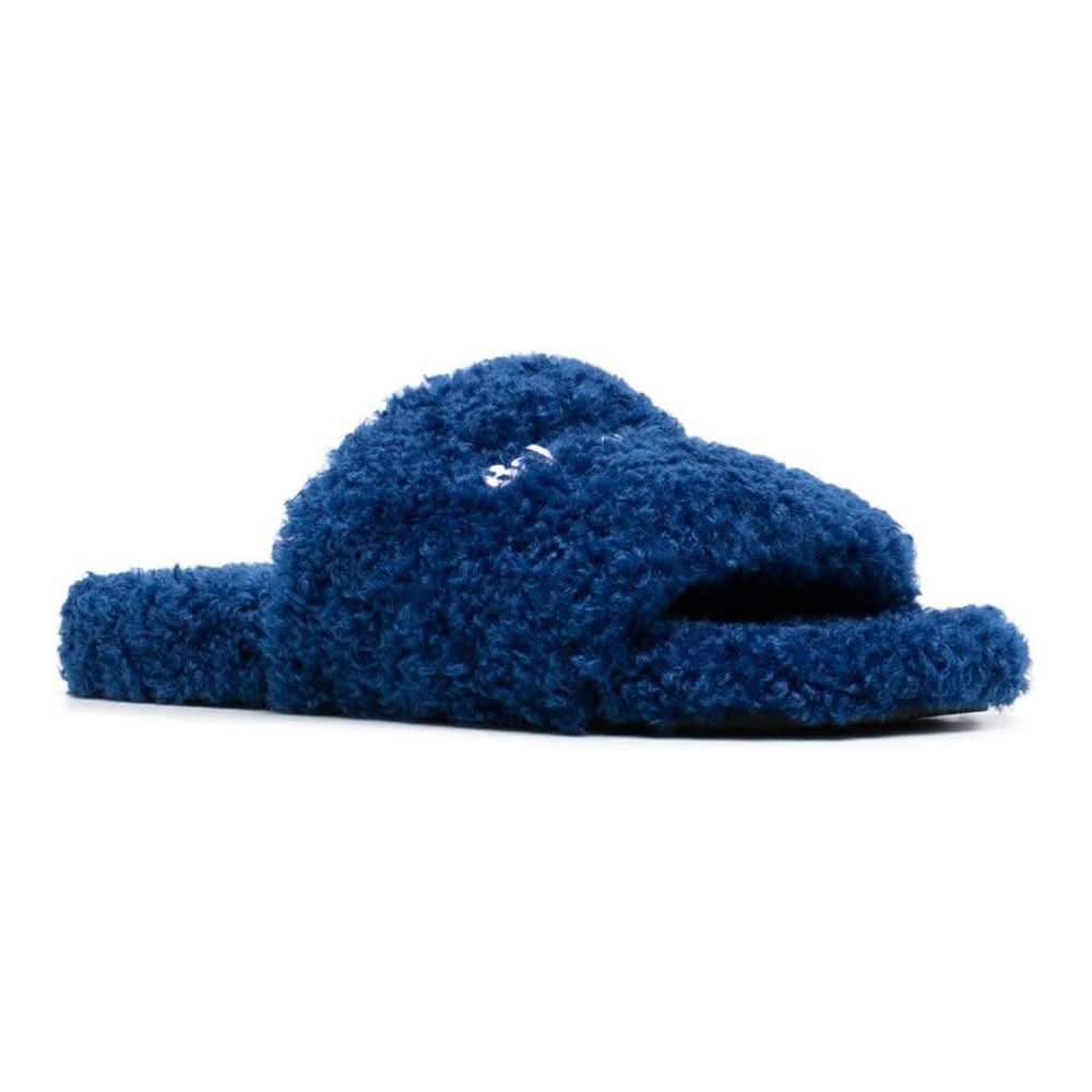 Balenciaga logo-embroidered slides "Blue" - kickpit