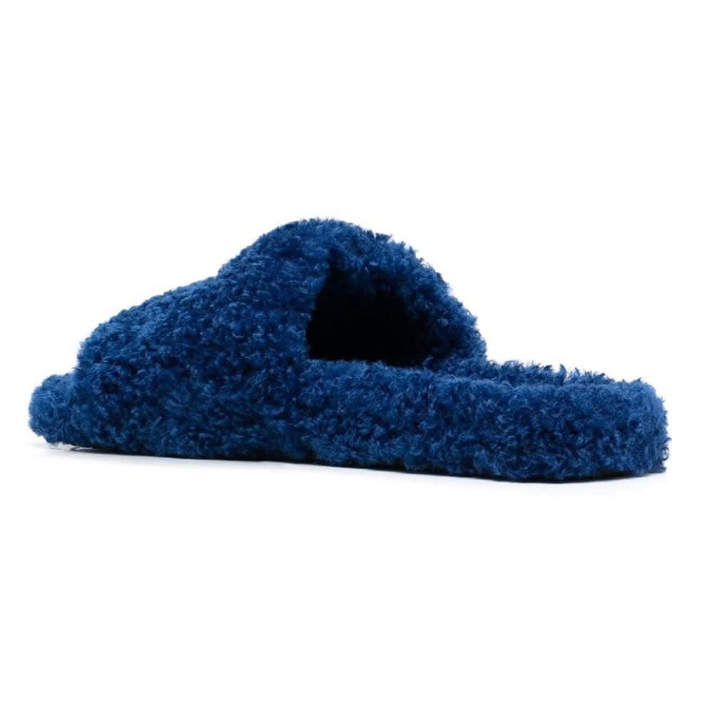 Balenciaga logo-embroidered slides "Blue" - kickpit