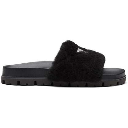 Prada shearling slides - kickpit