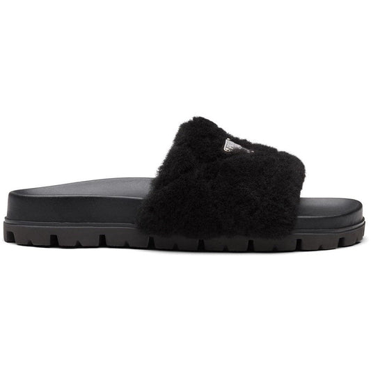 Prada shearling slides - kickpit