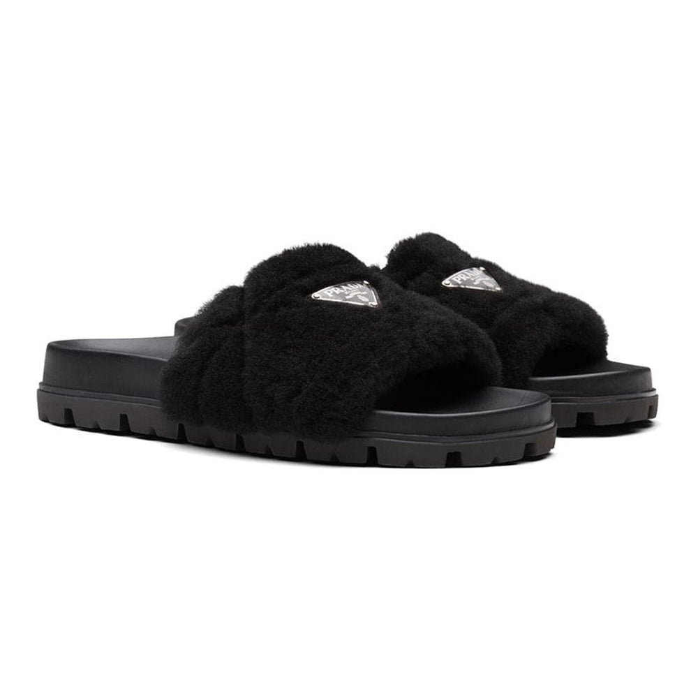 Prada shearling slides - kickpit
