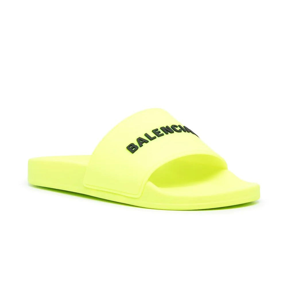 Balenciaga Logo-Print Rubber Slides - kickpit