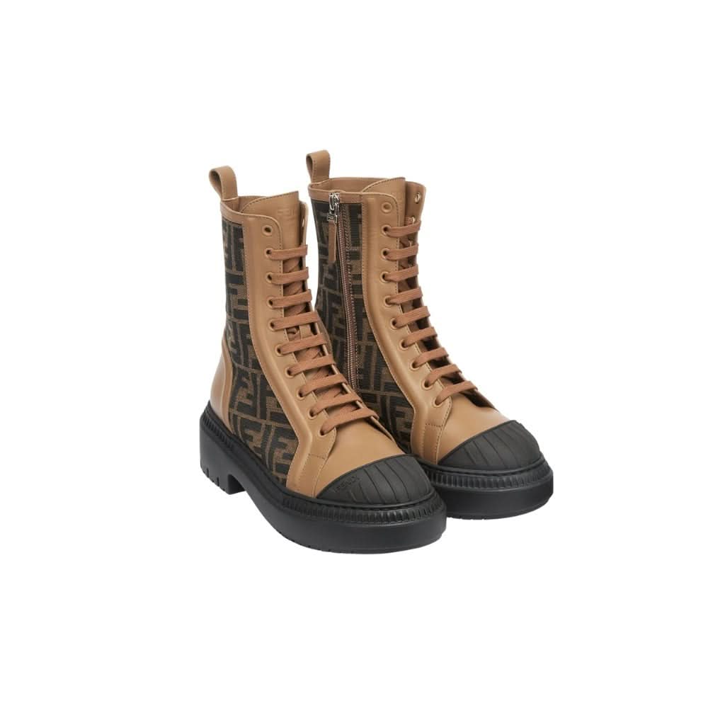 Fendi Wmns FF Motif Domino Biker Boot 'Beige' - kickpit