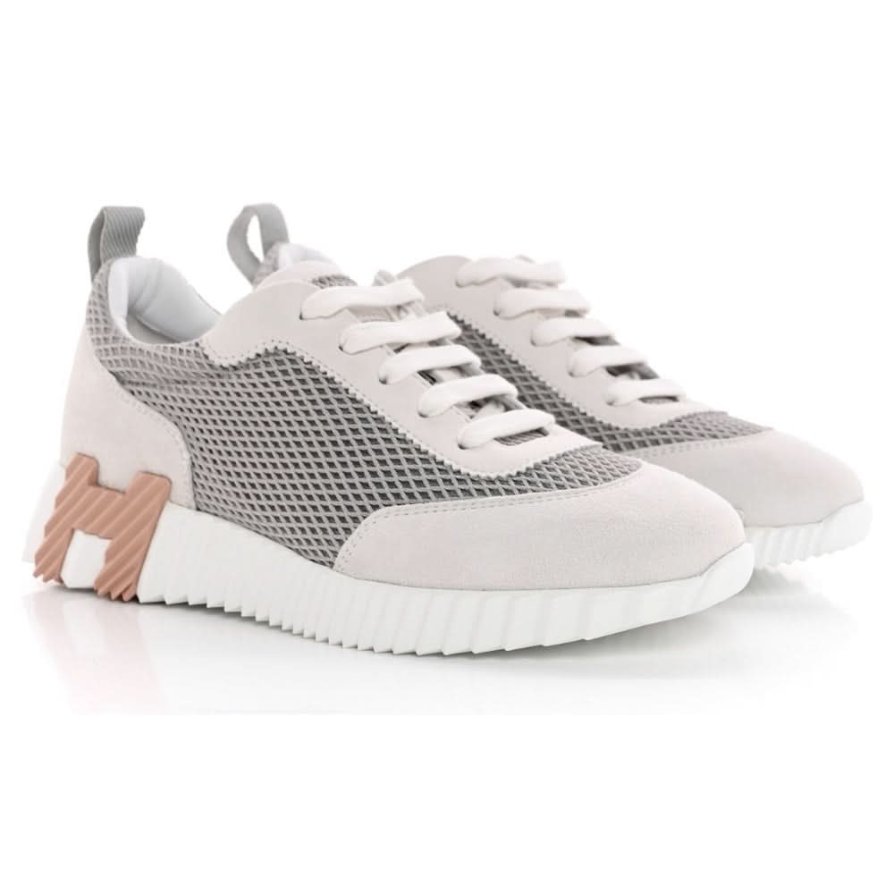 Hermès Air Mesh Suede Goatskin Bouncing  "Gris Lulea White" - kickpit