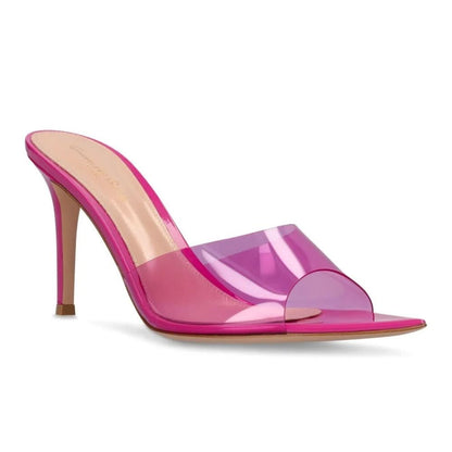 Gianvito Rossi Elle 85mm point-toe mules "Pink" - kickpit