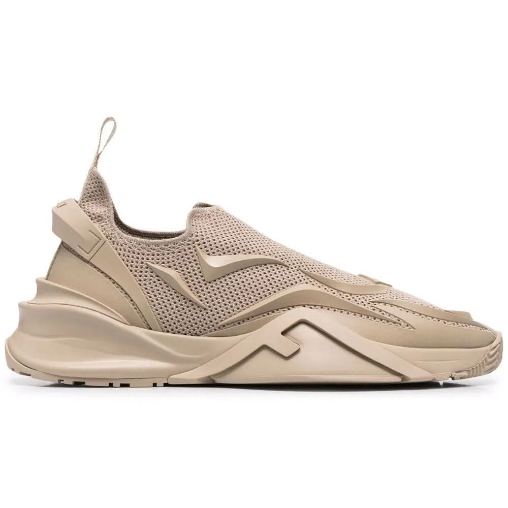 Fendi Flow - Beige Mesh Running Sneakers - kickpit