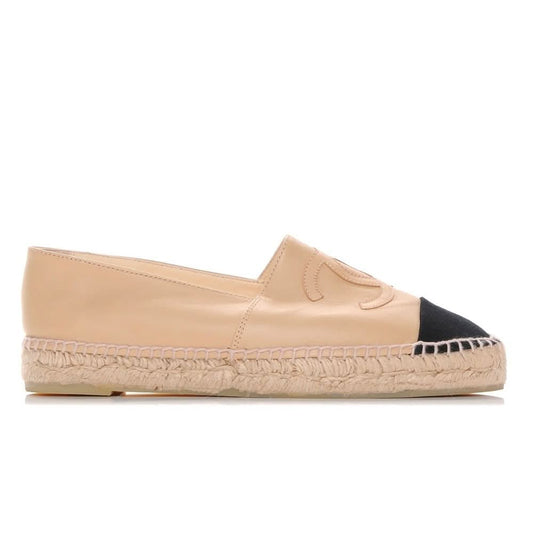 CHANEL Lambskin CC Espadrilles 40 'Beige Black' - kickpit