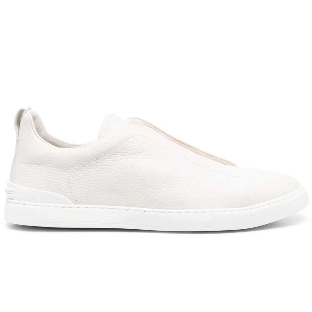 Zegna Triple Stich leather sneakers "White" - kickpit