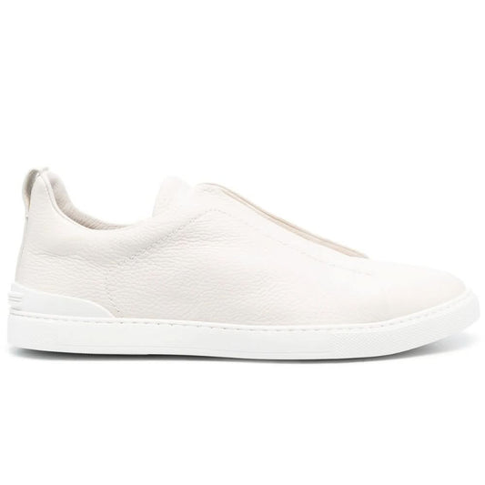Zegna Triple Stich leather sneakers "White" - kickpit