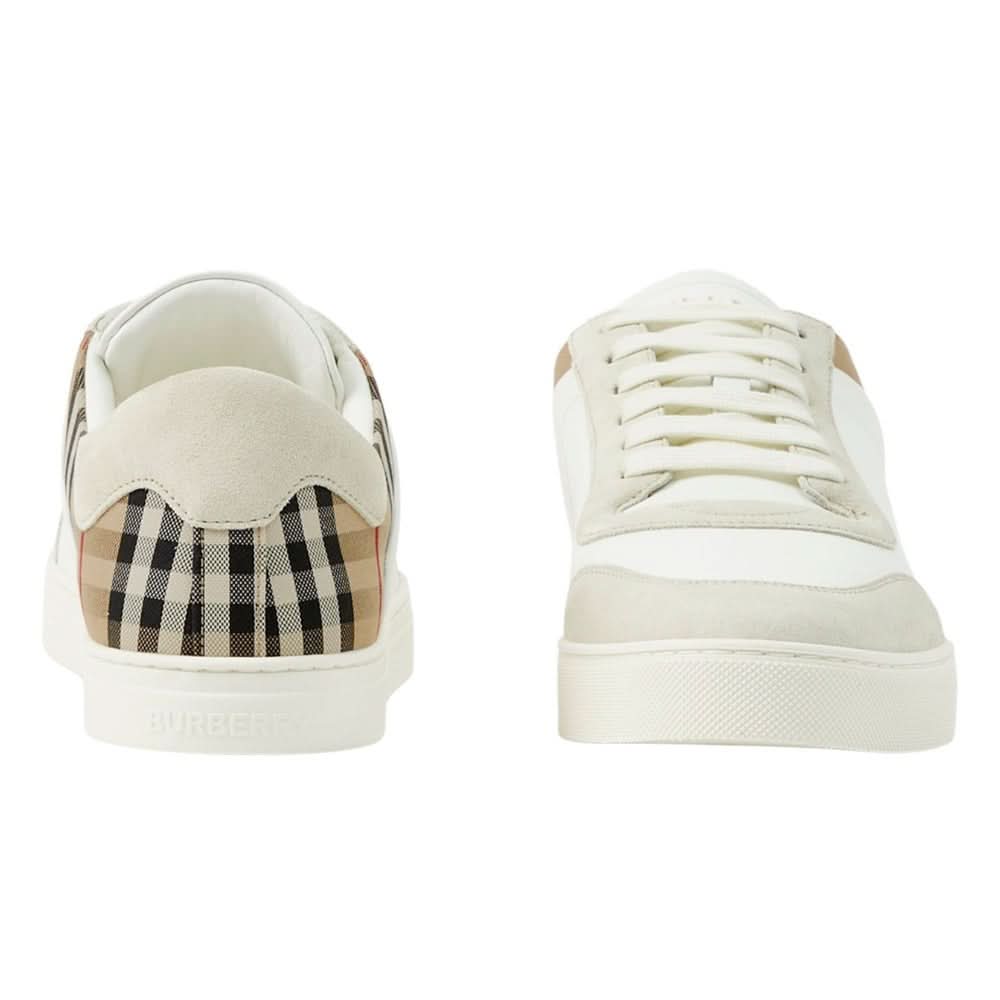 Burberry Check Panelled Sneakers 'Natural White Archive Beige' - kickpit