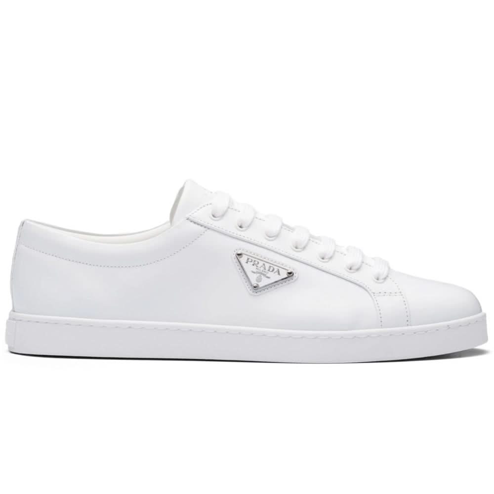 Prada Brushed Leather Sneaker 'White' - kickpit