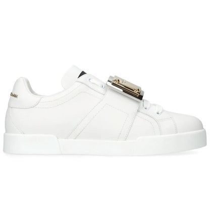 DOLCE & GABBANA  Leather Portofino Buckle "White" - kickpit