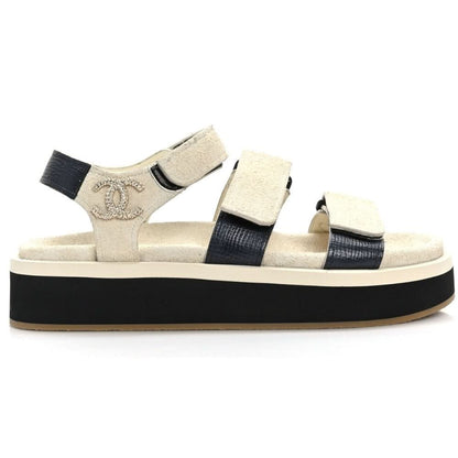 CHANEL Suede Calfskin Velcro "Ivory" - kickpit