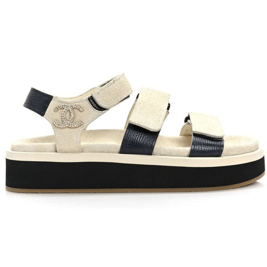 CHANEL Suede Calfskin Velcro "Ivory" - kickpit