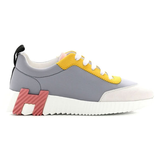 Hermès Technical Canvas Suede Goatskin Bouncing  "Gris Multicolor" - kickpit
