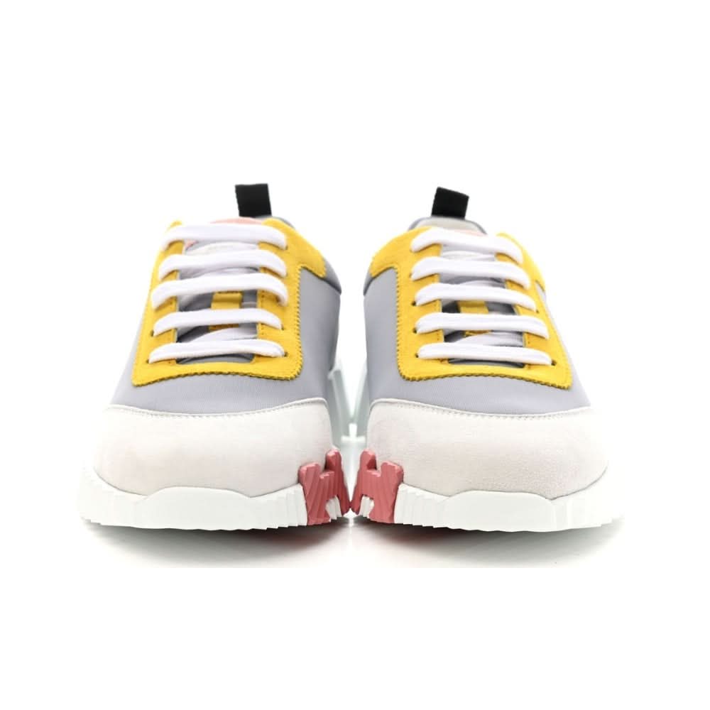 Hermès Technical Canvas Suede Goatskin Bouncing  "Gris Multicolor" - kickpit