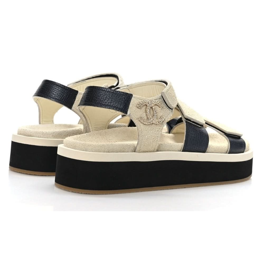CHANEL Suede Calfskin Velcro "Ivory" - kickpit