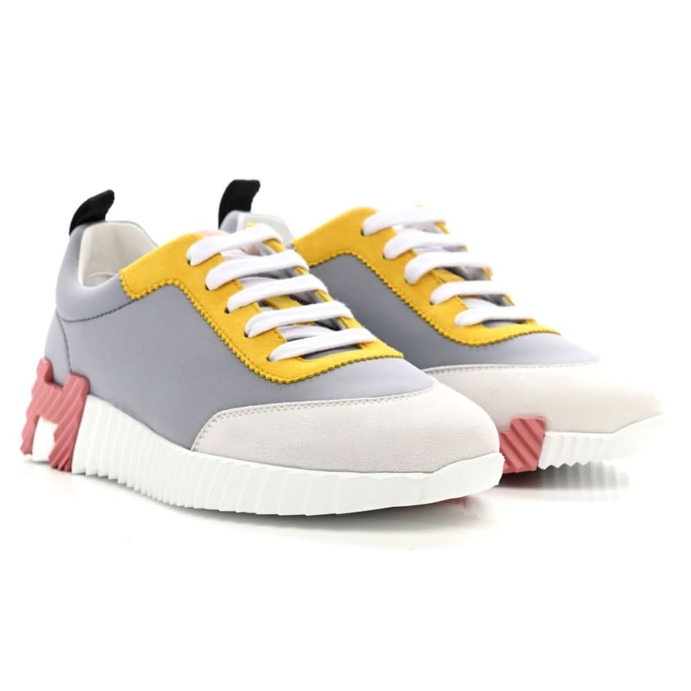 Hermès Technical Canvas Suede Goatskin Bouncing  "Gris Multicolor" - kickpit
