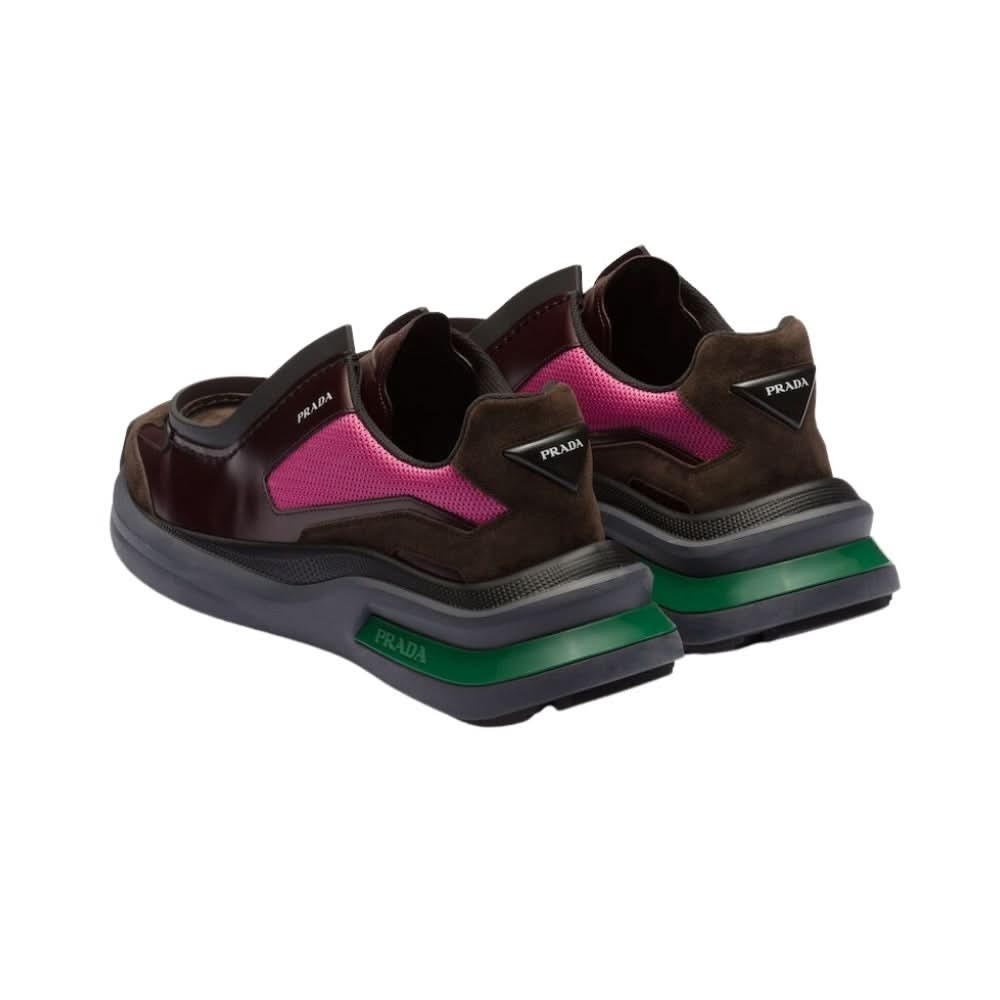 Prada Brown Systeme Leather Trainers - kickpit