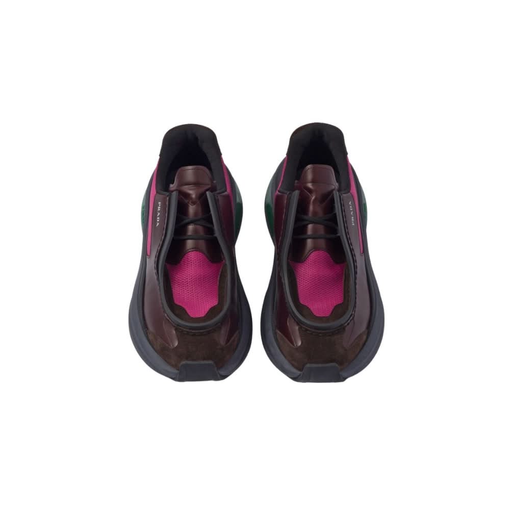 Prada Brown Systeme Leather Trainers - kickpit