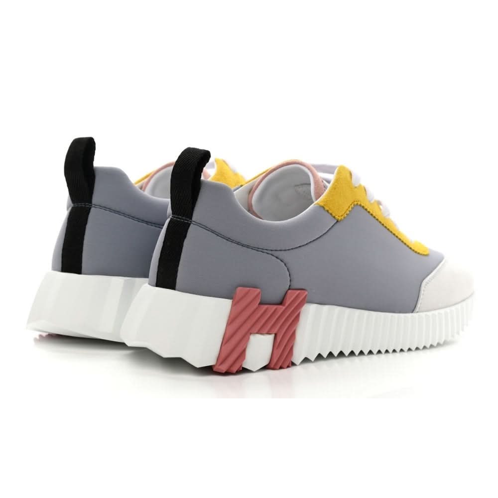 Hermès Technical Canvas Suede Goatskin Bouncing  "Gris Multicolor" - kickpit