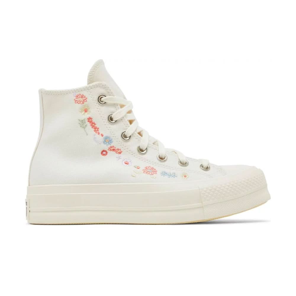Converse Chuck Taylor All Star Lift Platform 'Embroidered Floral - Egret' - kickpit