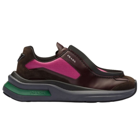 Prada Brown Systeme Leather Trainers - kickpit